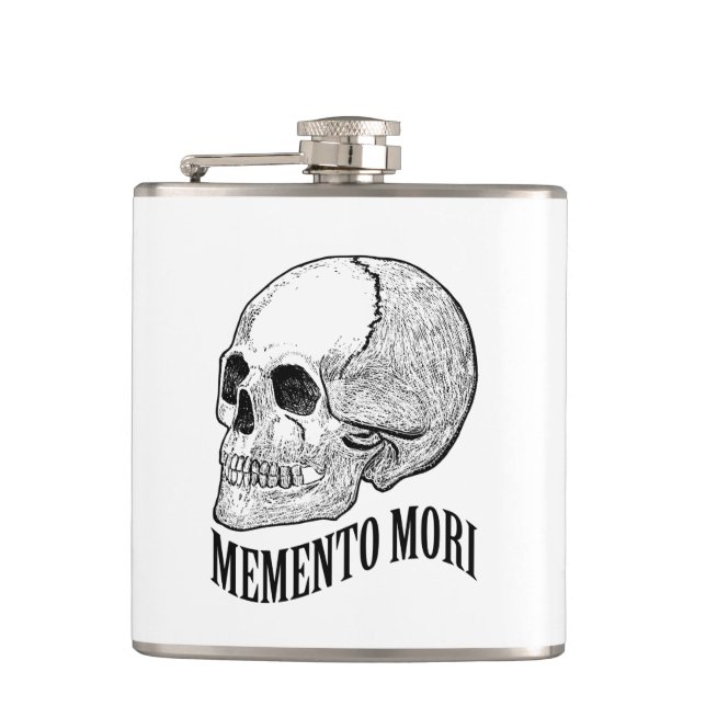 Memento mori hip flask (Front)
