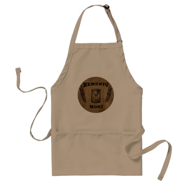 Memento mori hourglass standard apron (Front)