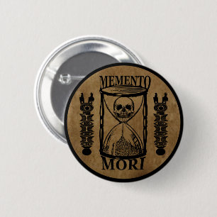memento mori, latin quotes 6 cm round badge