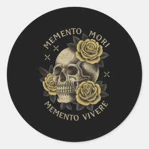 Memento Mori Memento Vivere _ Philosophy & Lat Classic Round Sticker
