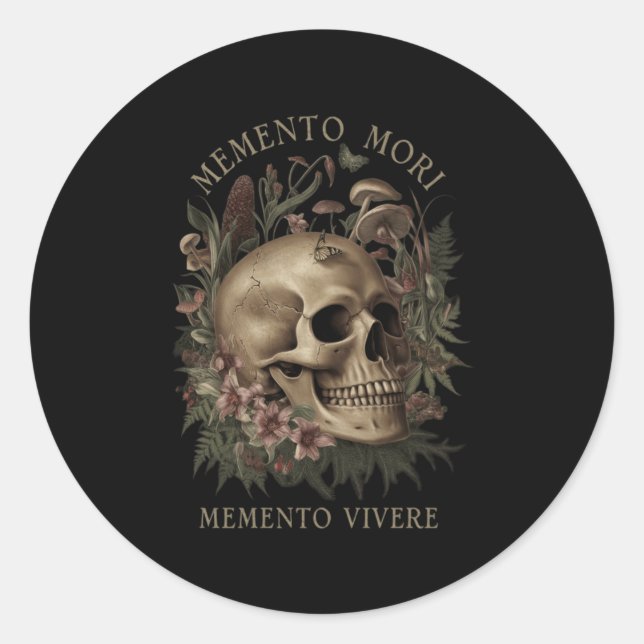 Memento Mori Memento Vivere _ Philosophy &amp; Lat Classic Round Sticker (Front)