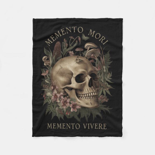 Memento Mori Memento Vivere _ Philosophy &amp; Lat Fleece Blanket (Front)