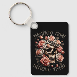 Memento Mori – Memento Vivere Skull & Roses Key Ring