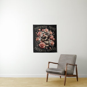 Memento Mori – Memento Vivere Skull & Roses Tapestry