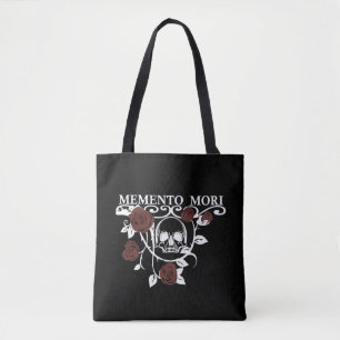 Memento mori red roses tote bag