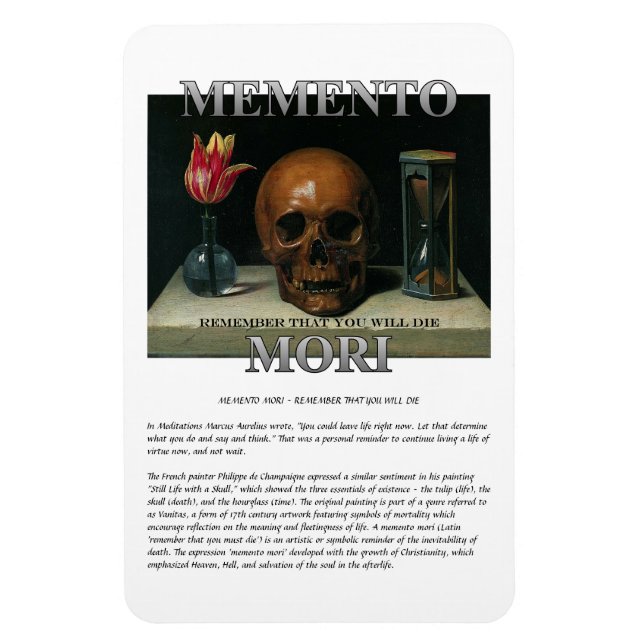 Memento Mori - Remember that you will die Magnet (Vertical)