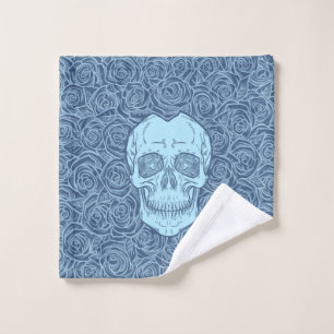 Memento Mori! Skull and Roses, Hand Drawn Bath Towel Set