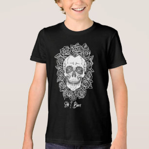 Memento Mori! Skull and Roses, Hand Drawn Tri-Blend Shirt