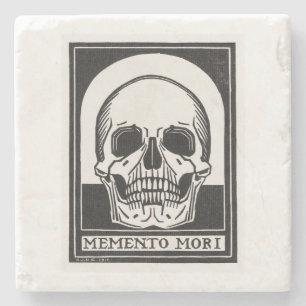 Memento Mori Skull Art Stone Coaster