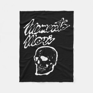 Memento Mori Skull Grunge Philosophy Quote Fleece Blanket