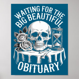 Memento Mori Skull Hourgl Dark Humor Gothic Poster