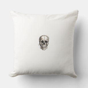 Memento Mori Skull in the Living Room Throw Cushion