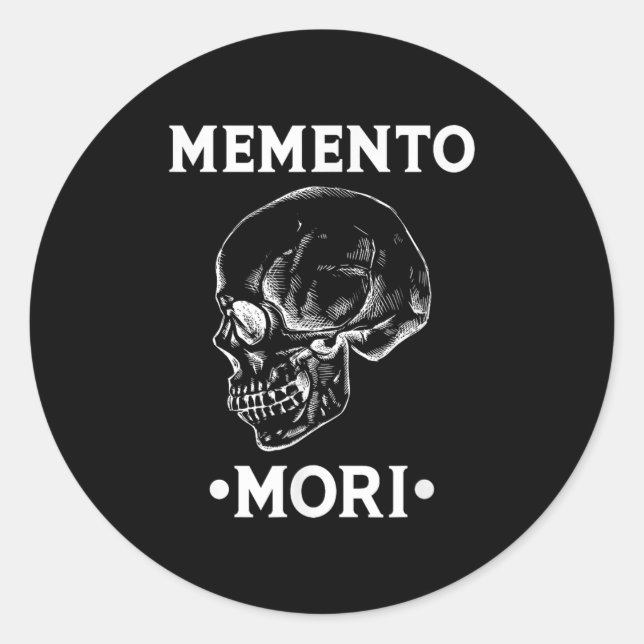 Memento Mori Skull Stoicism Philosophy  Classic Round Sticker (Front)