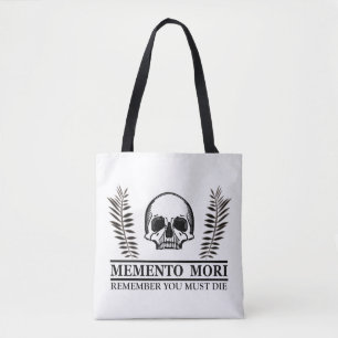 Memento mori skull tote bag