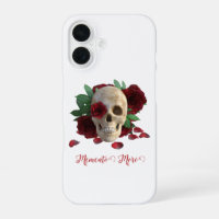 Memento Mori. Skull with red roses