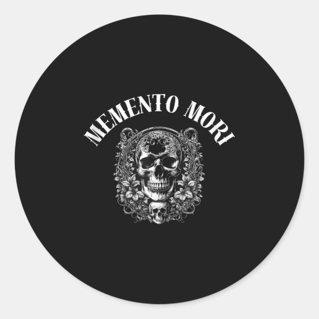 Memento Mori Stoic Quote For Remembering Death Phi Classic Round Sticker (Front)