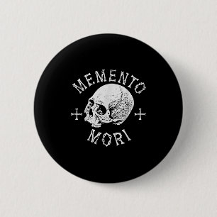 Memento Mori Stoic Remember Death Skull Bones Tatt 6 Cm Round Badge