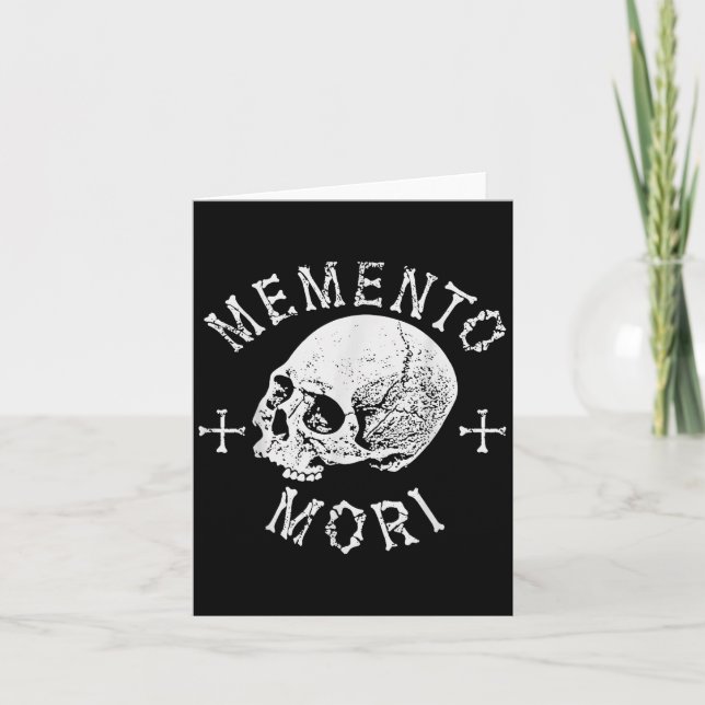 Memento Mori Stoic Remember Death Skull Bones Tatt Card (Front)