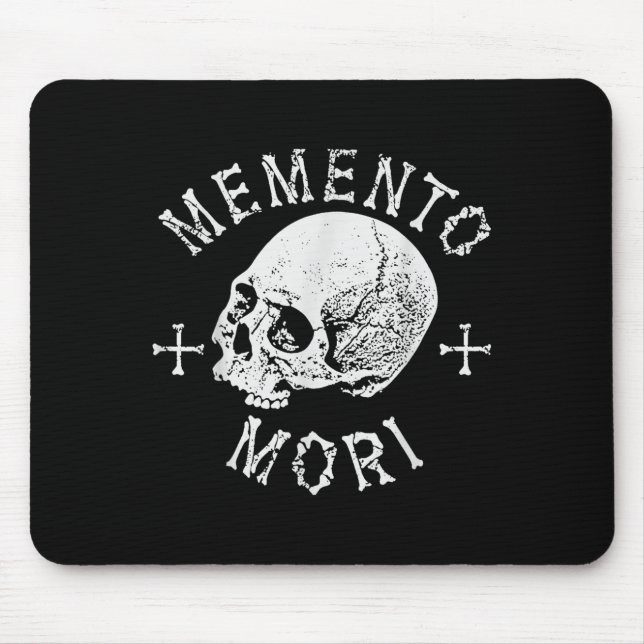 Memento Mori Stoic Remember Death Skull Bones Tatt Mouse Mat (Front)