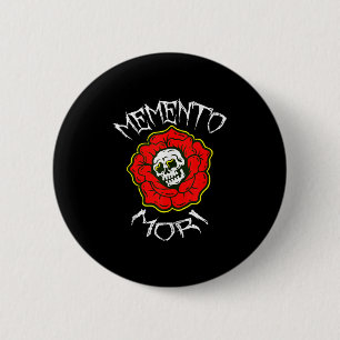 Memento Mori Traditional Tattoo Flower & Skull 6 Cm Round Badge