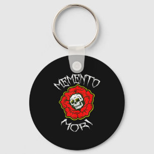 Memento Mori Traditional Tattoo Flower &amp; Skull Key Ring
