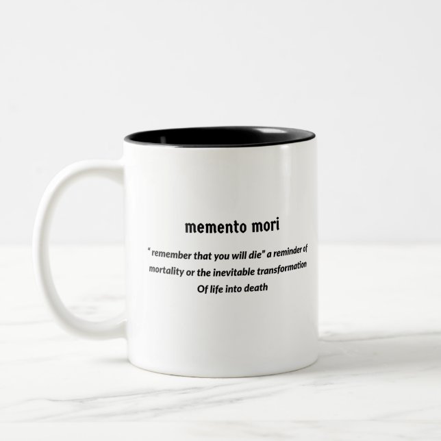 Memento Mori Two-Tone Coffee Mug (Left)