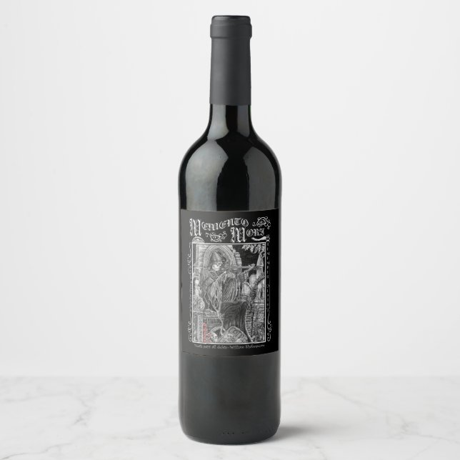 Memento Mori Wine Bottle Label (Front)