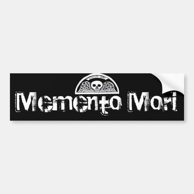 Memento Mori Winged Death Skull Bumpersticker Bumper Sticker (Front)