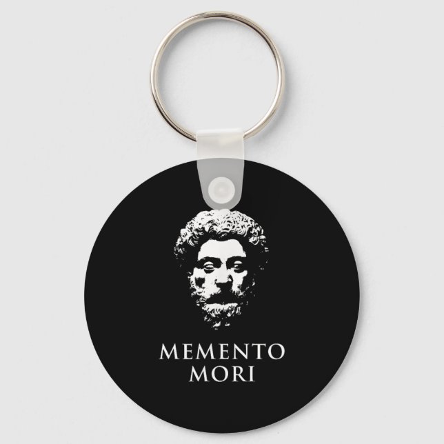 Memento Mori With Marcus Aurelius Head  Key Ring (Front)