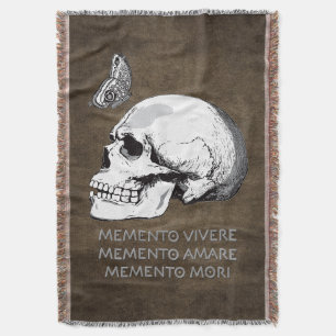 MEMENTO VIVERE • MEMENTO AMARE • MEMENTO MORI THROW BLANKET