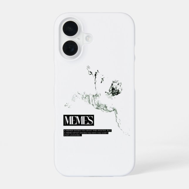 Memer Thinking Falling Statue iPhone 16 Case (Back)