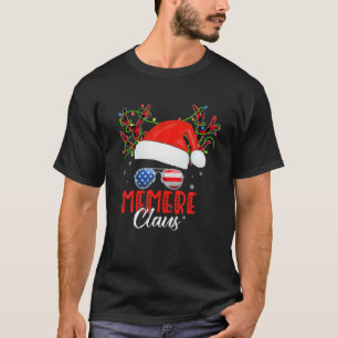 Memere Claus Reindeer Santa Messy Bun Christmas Fa T-Shirt