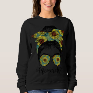Memere Life Messy Hair Bun Sunflower Women Mother' Sweatshirt