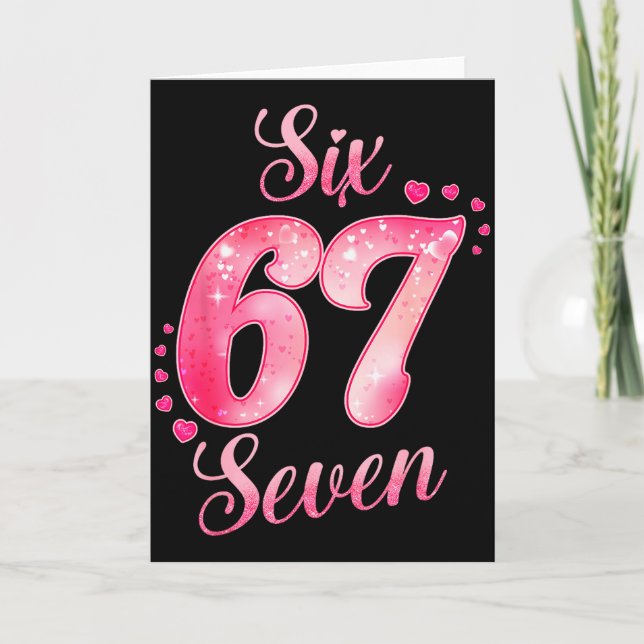 Memes 6 And 7 Six Seven Cute Love Valentine Men Wo Card (Front)