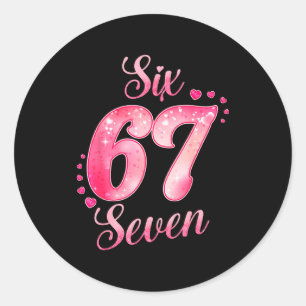 Memes 6 And 7 Six Seven Cute Love Valentine Men Wo Classic Round Sticker