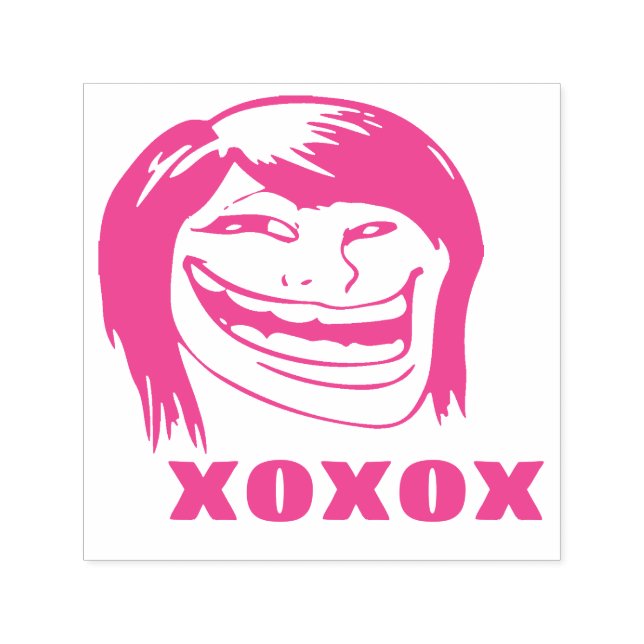 Memes Le Me XOXO Woman Troll Pink Funny Stamp (Design)