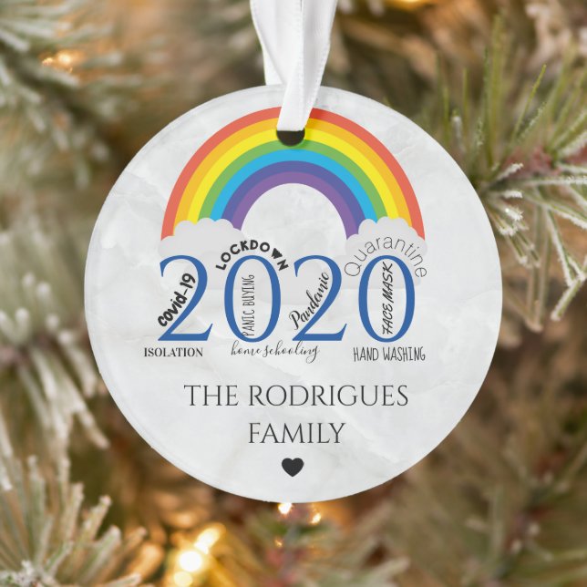 Memorable 2020 Covid Pandemic Christmas Tree Ornament (Tree)