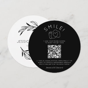 Memorable Photos Qr Code Black Chic Modern Wedding