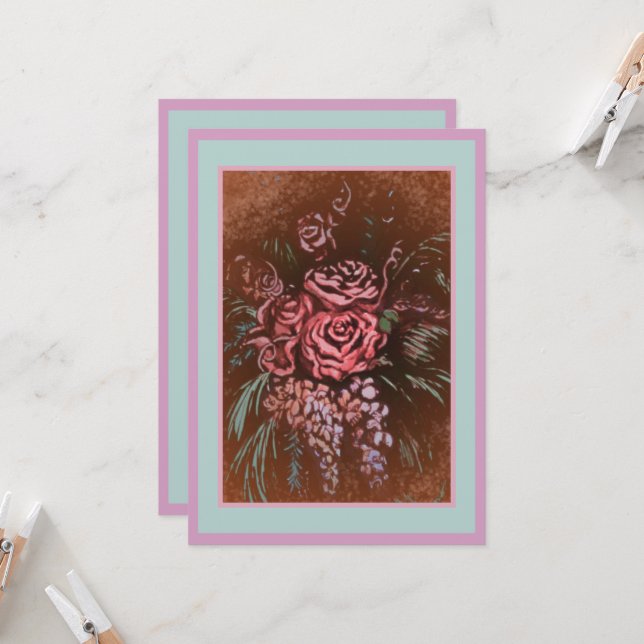 Memorable Roses Invitation (Front/Back In Situ)