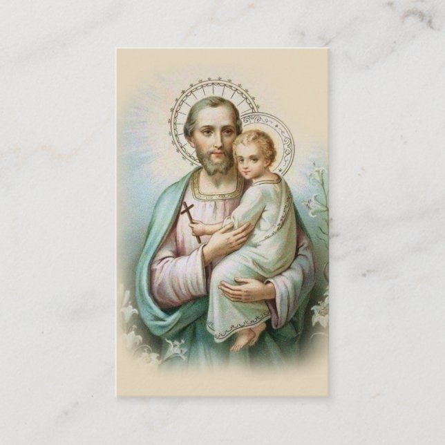 Memorare Prayer  St. Joseph & Jesus Holy Card (Front)