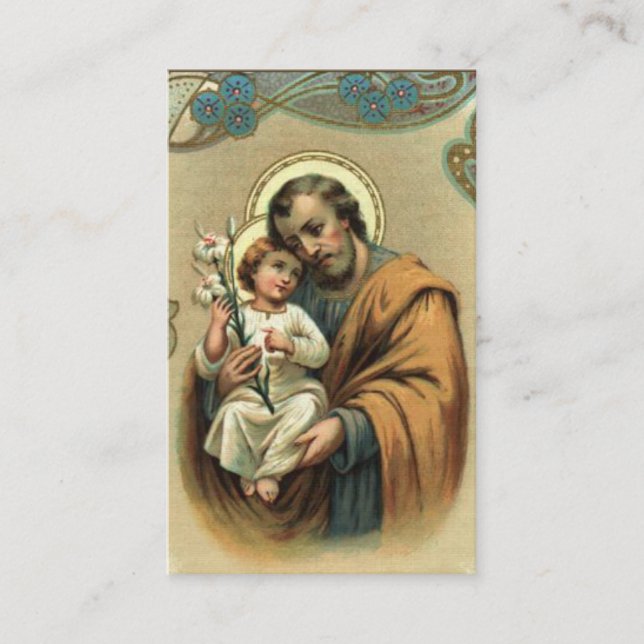 Memorare Prayer  St. Joseph & Jesus Holy Card (Front)