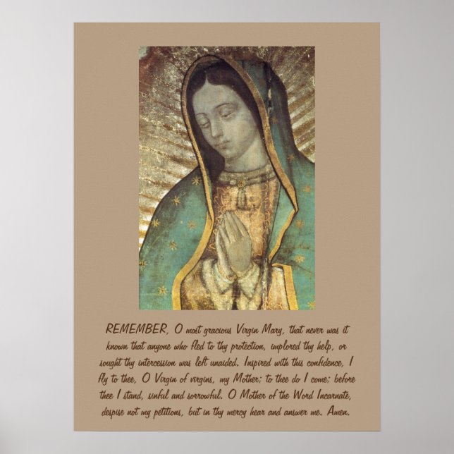 Memorare To The Blessed Virgin Poster (Front)