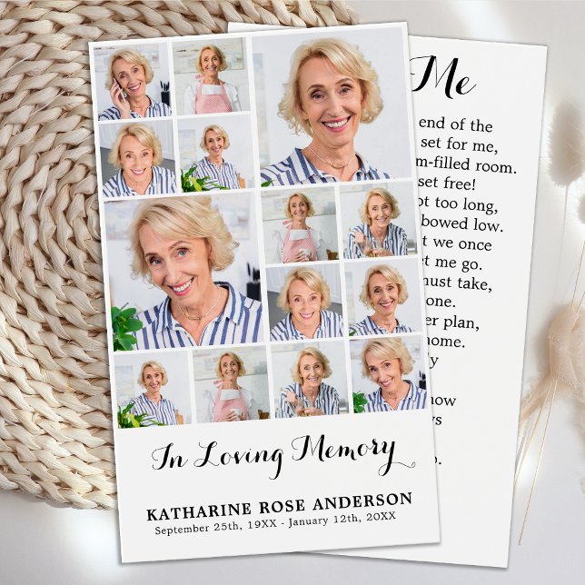 Memorial 14 Photo Collage Funeral Prayer Cards (Creator Uploaded)