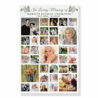 Memorial 33 Photo Collage Botanical Heart Leaves