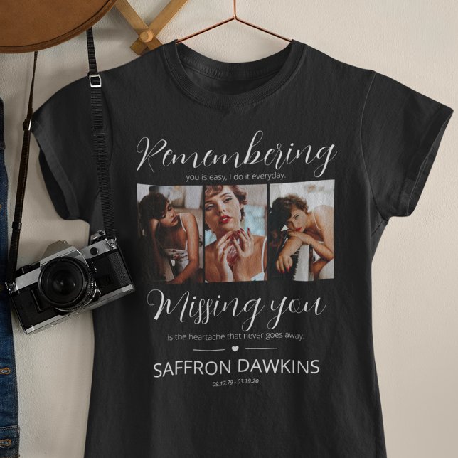 Memorial 3 Photo Tribute T-Shirt (Creator Uploaded)