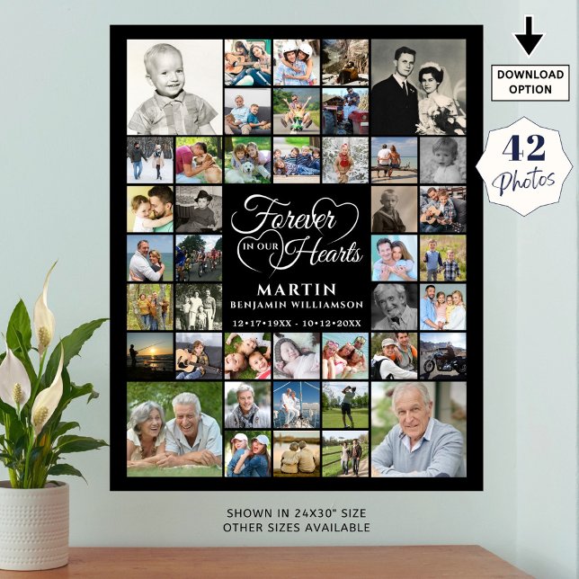 Memorial 42 Photo Collage FOREVER IN OUR HEARTS Po Poster (Creator Uploaded)