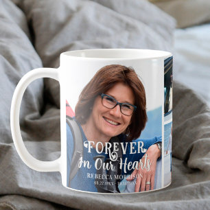 Memorial 4 Photo Forever In Our Hearts Keepsake Coffee Mug