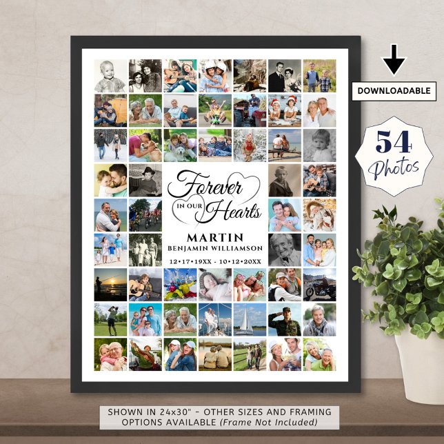 Memorial 54 Photo Collage FOREVER IN OUR HEARTS Poster (Creator Uploaded)