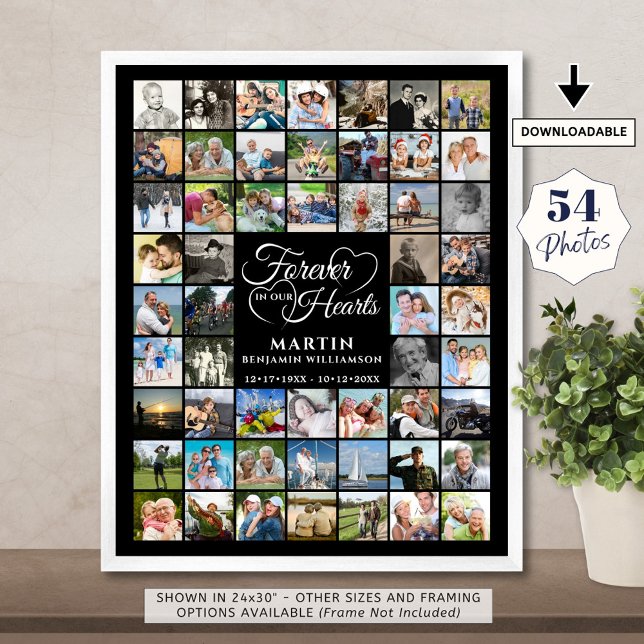 Memorial 54 Photo Collage FOREVER IN OUR HEARTS Poster (Creator Uploaded)