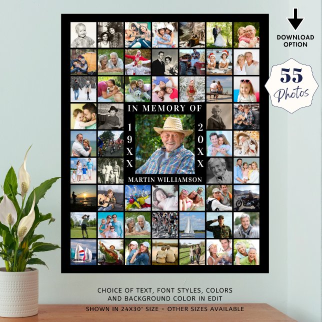 Memorial 55 Photo Collage In Memory Poster (Creator Uploaded)